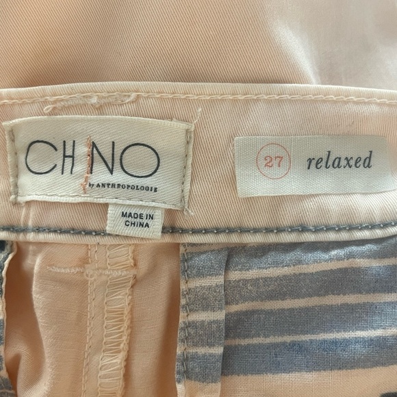 ANTHROPOLOGIE Peach Relaxed Chino Pants - Picture 4 of 5